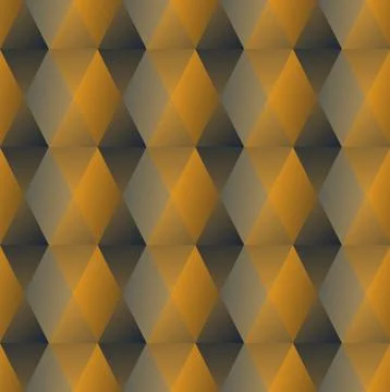 Golden hexagonal patterns with 3d illusion, seamless luxurious background i.. Stock Illustration
