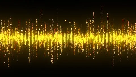 Golden high tech waveform equalizer 3d illustration Stock Illustration