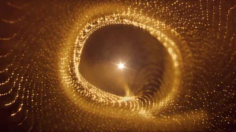 Golden Hollowed Space Stock Footage 100533248