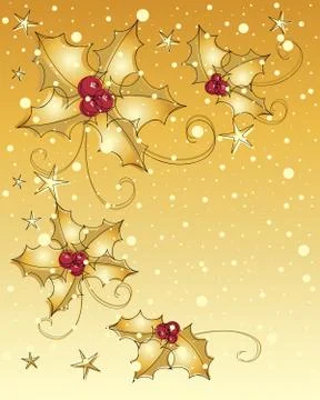 Golden holly Illustrazione stock