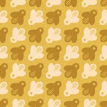Golden Honey Bees Texture repeat pattern background design Illustrazione stock
