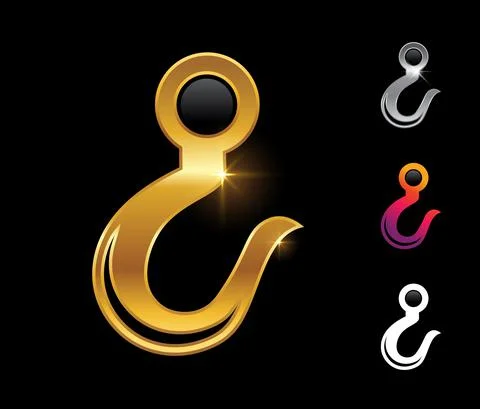 Golden Hook Vector Sign Stock-Illustration