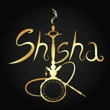 Golden hookah vector Stock Illustration