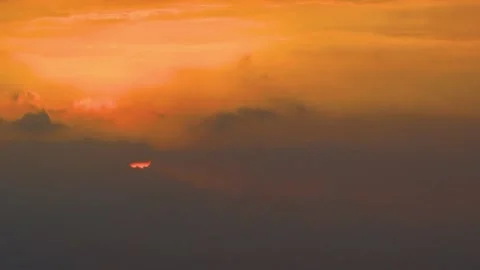 Golden Hope: Silver Lining Bursting Through Dramatic Clouds Stock Footage 340153896