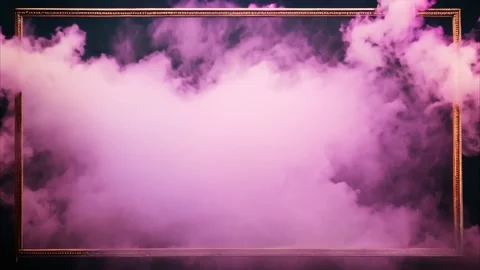 A golden horizontal, rectangular frame with slowly moving dry ice smoke aro.. 動画素材 273954521