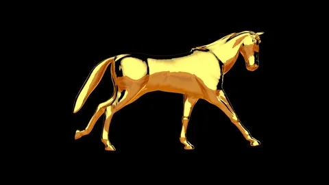 Golden horse galloping seamless loop Alp... | Stock Video | Pond5