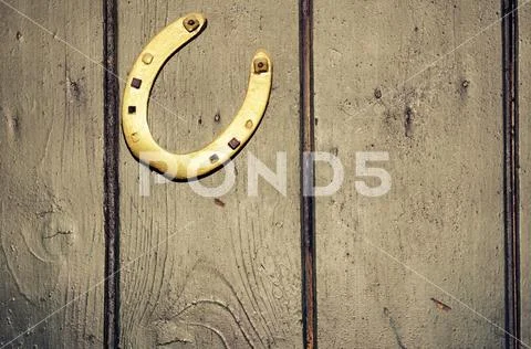 Golden horse shoe Stock Photos