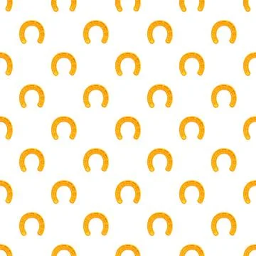 Golden horseshoe pattern bringing luck, good fortune, and success Stock Illustration