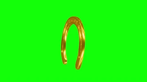 Golden horseshoe rotating render 3d Video stock 170726957