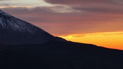 Golden Hour Aerial View from Teide Toward Tenerife North Coast 3 Stock Footage 346500567