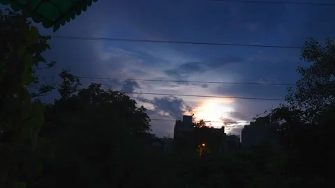 Golden Hour Cloud Rush Timelapse. Stock Footage 329548206