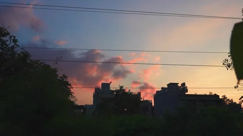 Golden Hour Cloud Rush Timelapse Stock Footage 335515061