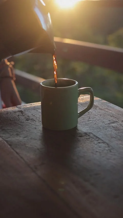 Golden hour coffee Stock Footage 276745050