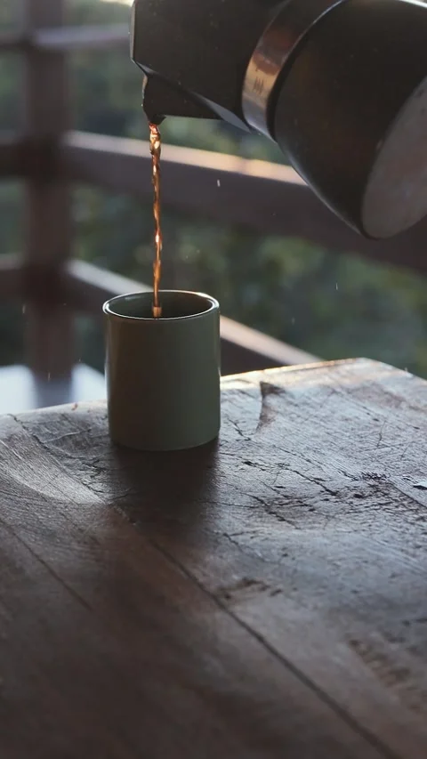 Golden hour coffee Stock Footage 276745056