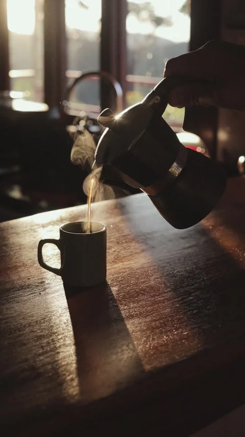 Golden hour coffee Stock Footage 276745057