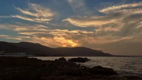 Golden Hour Dramatic Sunset Timelapse with Clouds A Climate Change Perspective Stock Footage 251569982