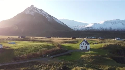 Golden hour at the gate of Snæfellsjökull Stock Footage 168257565