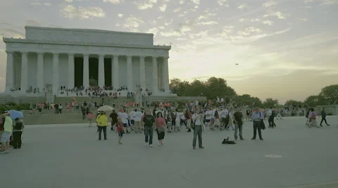 Golden hour in Licoln Memorial Stock Footage 53322963