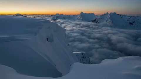 Golden hour in mountain Stock Footage 87960113