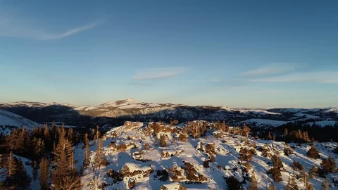 Golden Hour Mountain Setting Stock Footage 101041651