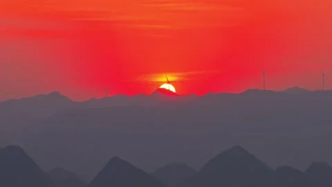 Golden Hour Over Clouds Breathtaking China Drone Vídeos de archivo 332961392