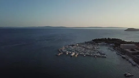 Golden Hour Over Split: Adriatic Sunset Magic Stock Footage 304489399