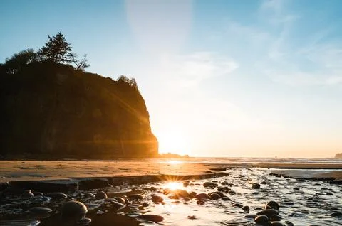 Golden hour on Ruby Beach Stock Photos