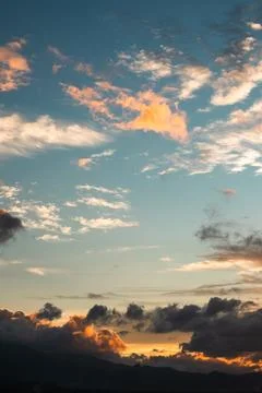 Golden Hour Sky with Clouds Stock Photos