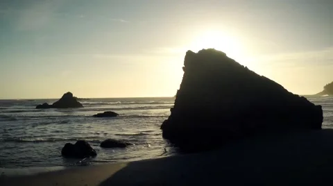 Golden hour sunset and tide Stock Footage 54563853