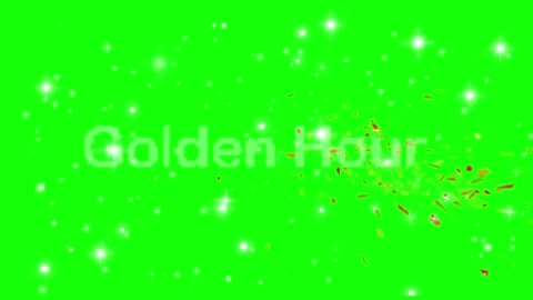 Golden hour text overlay with sparkling particle effects on green screen Stock-Footage 338387013