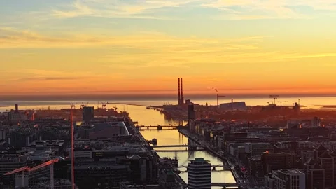 Golden Hour Time-Lapse at Dublin - Co.Dublin - Ireland Stock Footage 299875117