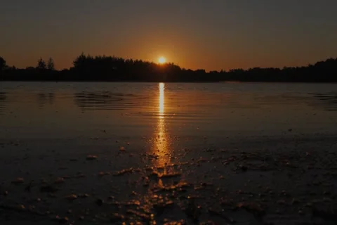 Golden hour time lapse over the pond Stock Footage 341872852