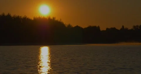Golden hour time lapse over the pond Stock Footage 341873602