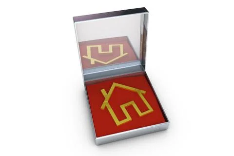 Golden house symbol Stock Illustration