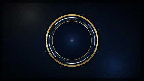 Golden hud circular interface animation, futuristic tech loading circle mot.. Stock Footage 337553410