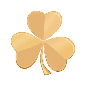 Golden icon trefoil clover. St. Patricks Day symbol Stock-Illustration