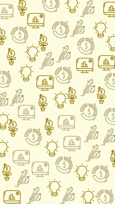 Golden icons float softly on creamy background Video stock 336013036