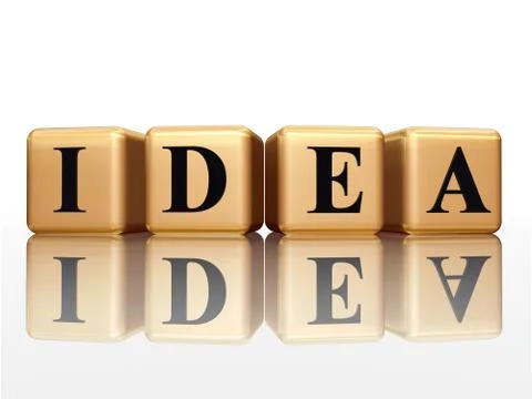 Golden Idea with reflection Illustrazione stock