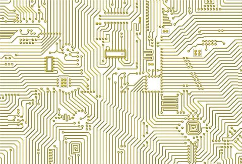 Golden industrial circuit board pattern Stock Illustration