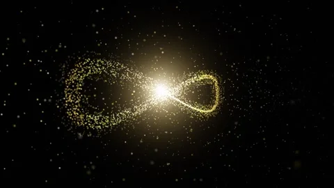 Golden infinite 3d symbol looping on black background Stock Footage 337662947