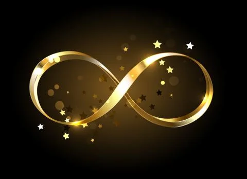 Golden infinity symbol Stock Illustration