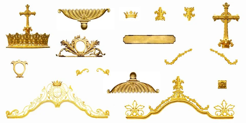 Golden interior elements isolated Foto stock