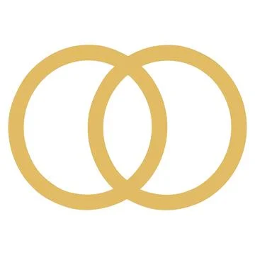 Golden interlocking ring wedding commitment concept Stock Illustration