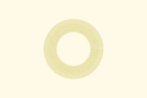 Golden Intricate Circular Pattern with Concentric Swirls Illustration