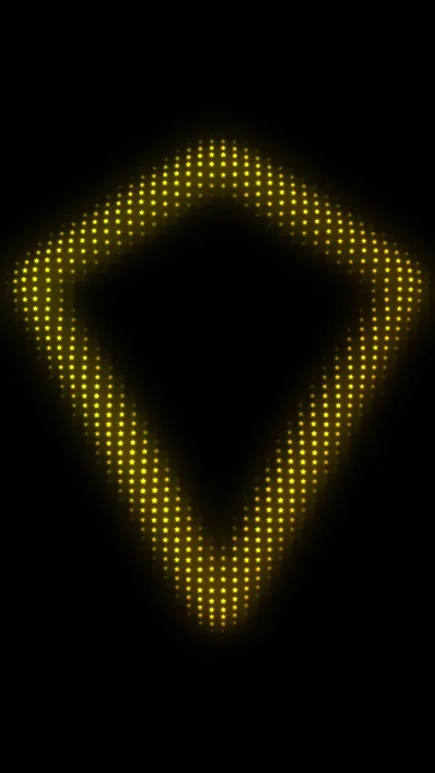 Golden Inverted Triangle Pyramid Frame Breathing Animation Stock Footage 333261066