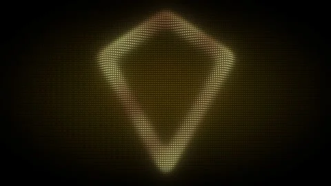 Golden Inverted Triangle Pyramid Frame Rotating Animation Stock Footage 333261068