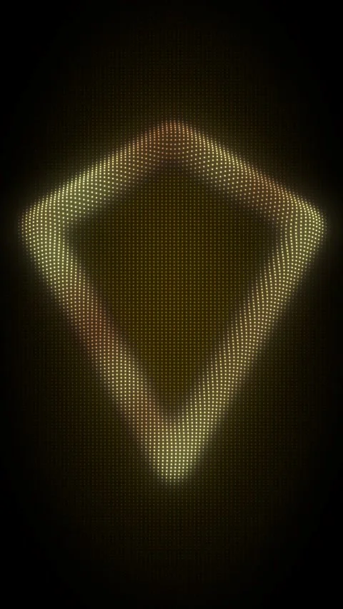 Golden Inverted Triangle Pyramid Frame Rotating Animation Stock Footage 333261085