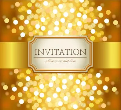 Golden invitation Stock Illustration