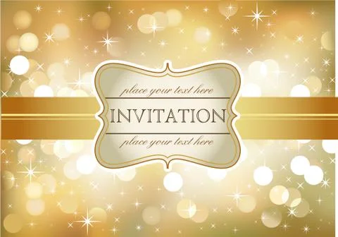 Golden invitation Stock Illustration