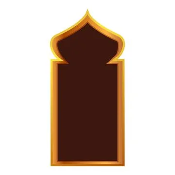 Golden islamic arabic window frame design element Stock Illustration
